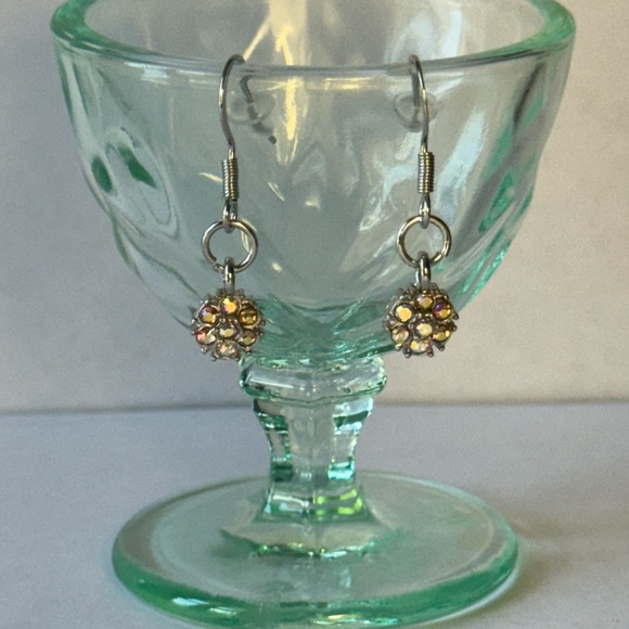 Elegant Silver and multi AB Crystal Earrings - Picture 2 of 6